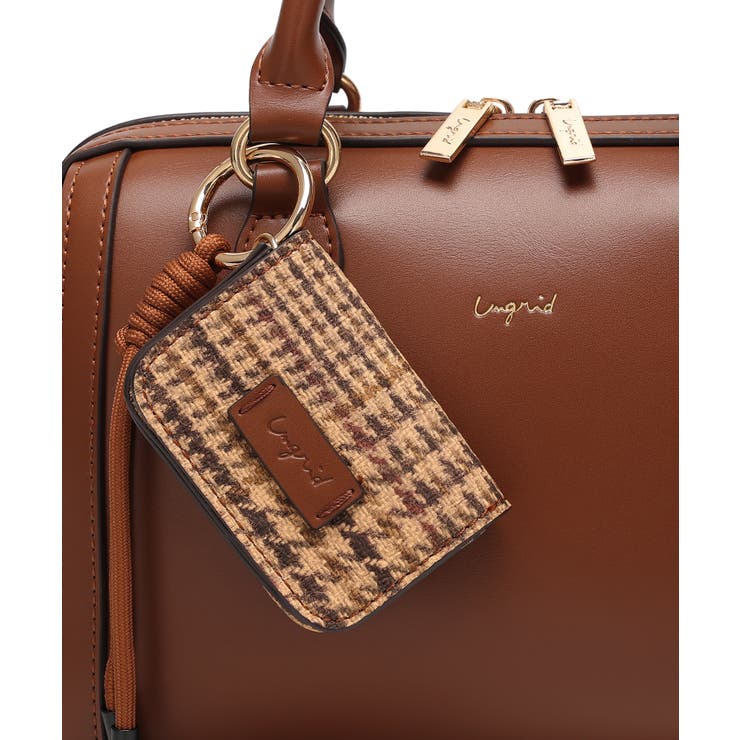 【Ungrid/アングリッド】ケースチャーム付 チェックコンビボストンバッグ | STYLE CODE  | 詳細画像4 