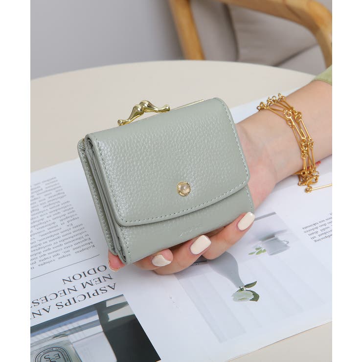 【Ungrid/アングリッド】牛革天然石ブローチ がま口ミニ財布 | STYLE CODE  | 詳細画像5 