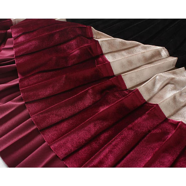 ベルベット ベロア プリーツスカート ハイウエスト Aライン | STYLE H  | 詳細画像11 