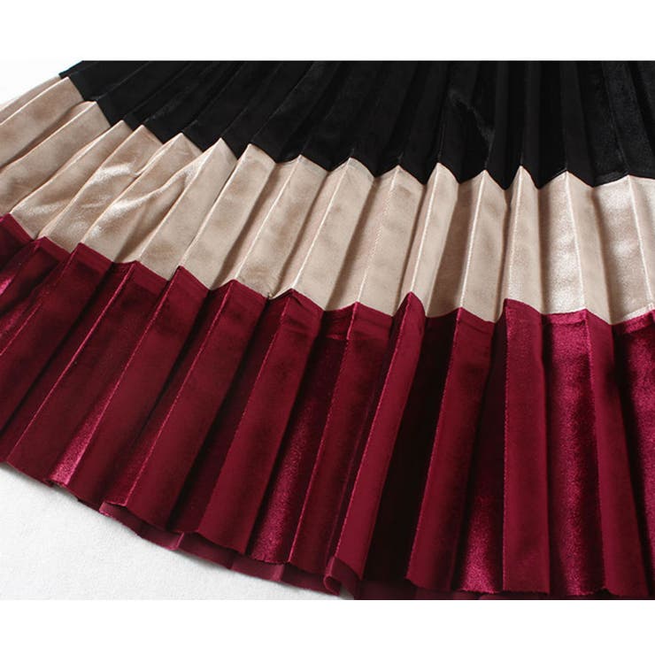 ベルベット ベロア プリーツスカート ハイウエスト Aライン | STYLE H  | 詳細画像12 