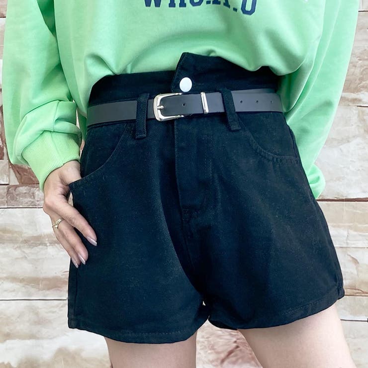 ブラックデニムハイウエストショートパンツ | TAXI  | 詳細画像1 