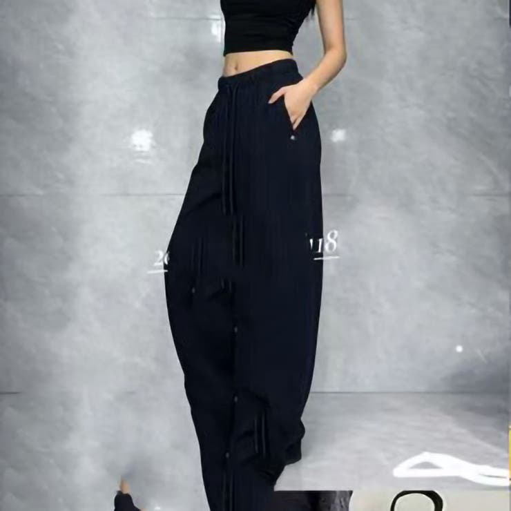 BLACK | スゥェットバレルレッグパンツ | TAXI 