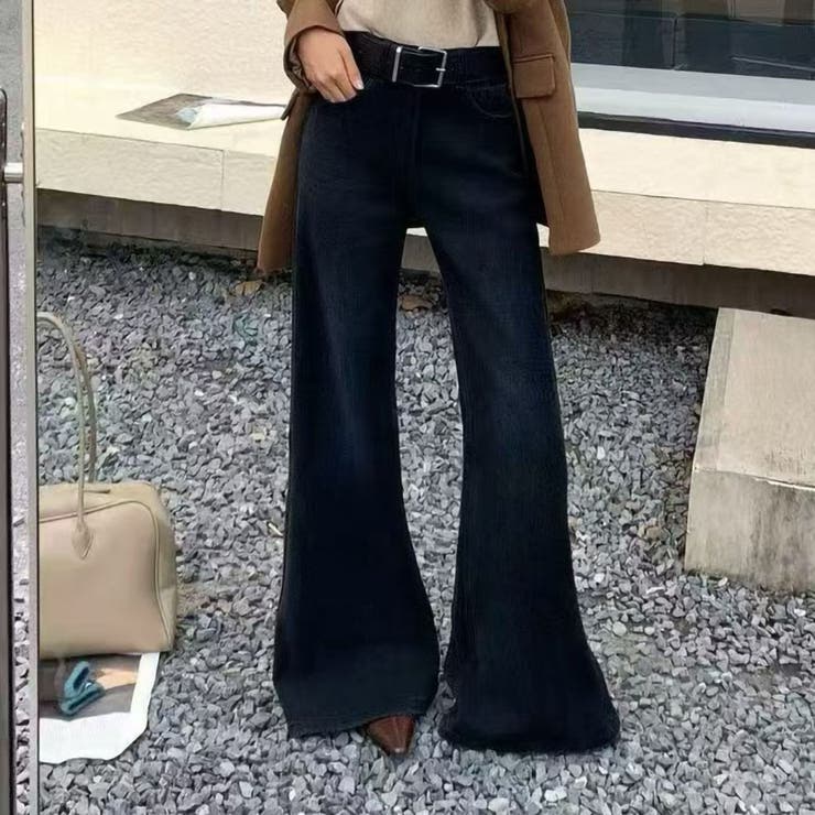 2つ釦ハイウエストデニムフレアパンツ | TAXI  | 詳細画像1 