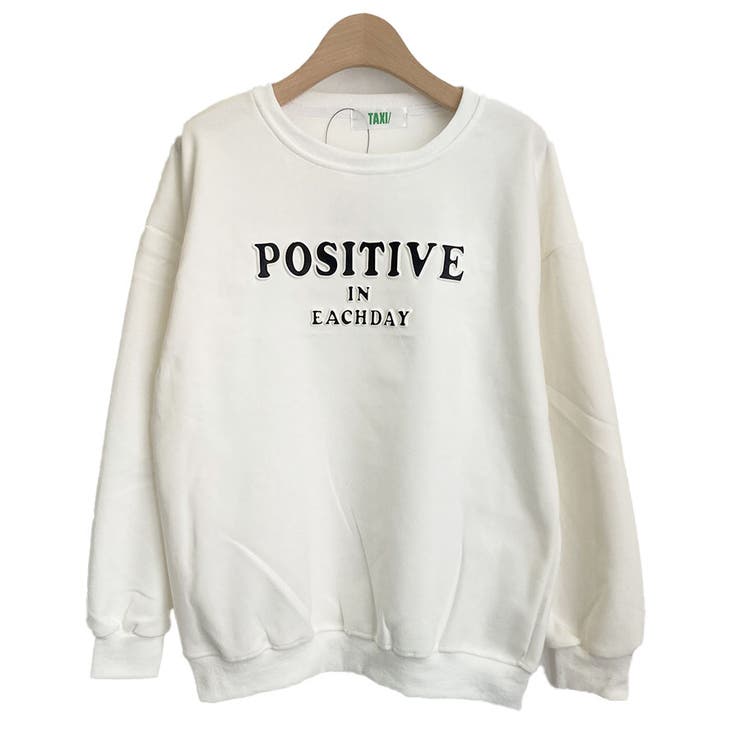 WHITE | POSITVEエンボスロゴトレーナー | TAXI 