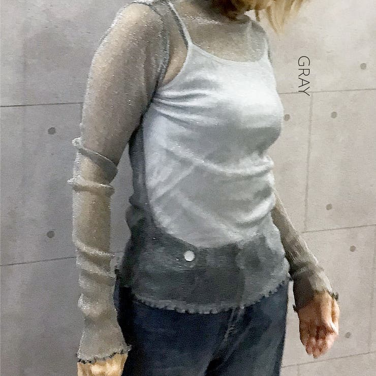 GRAY | メロウラメシアー長袖カットソー | TAXI 