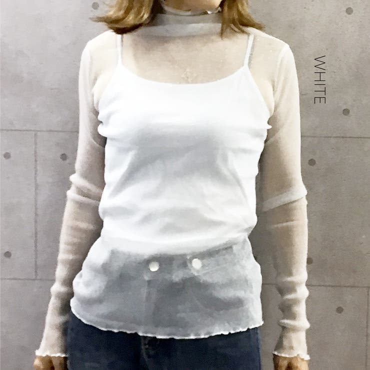 WHITE | メロウラメシアー長袖カットソー | TAXI 
