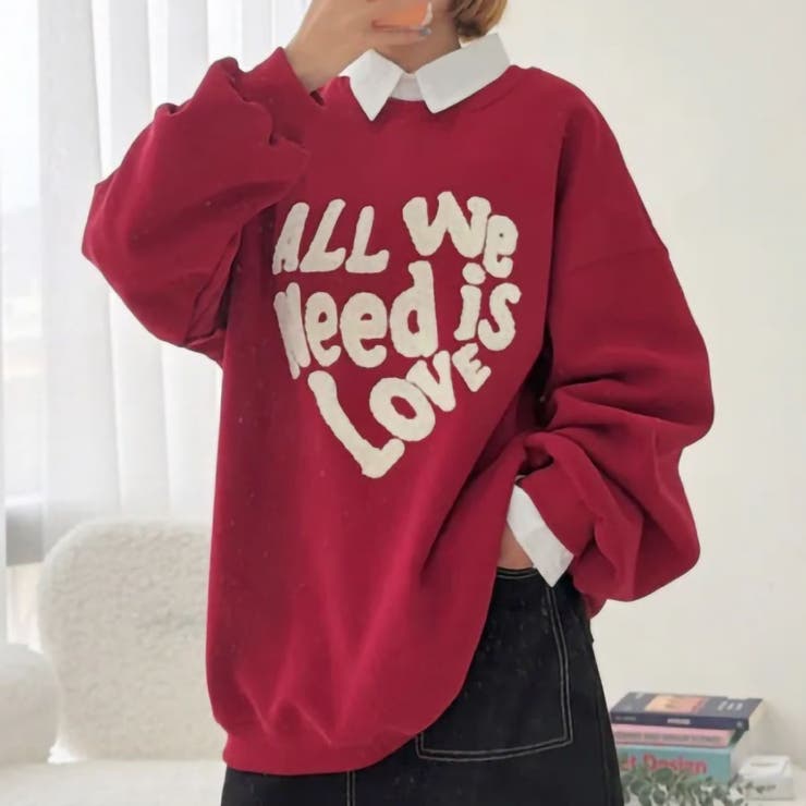 RED | さがら刺繍トレーナー | TAXI 