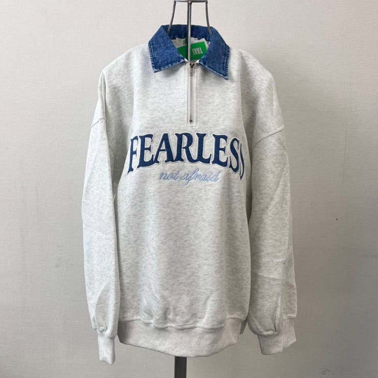 OATMEAL | FEARLESSデニム襟ハーフZIP長袖プルオーバー | TAXI 
