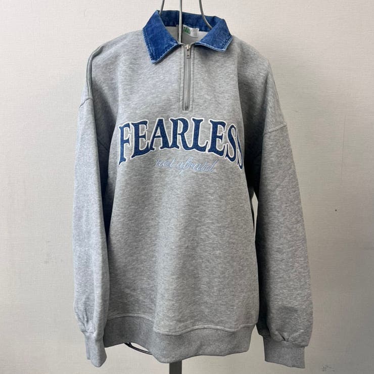 GRAY | FEARLESSデニム襟ハーフZIP長袖プルオーバー | TAXI 