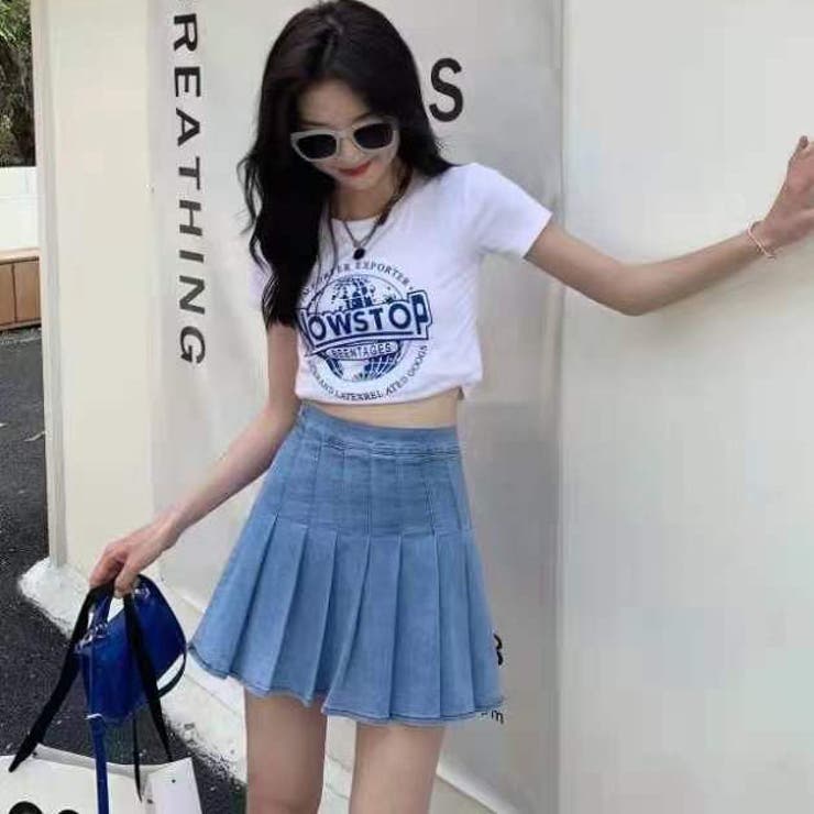 【24AW】デニム・ミニスカート ◆プラダ◆人気 セール】プリーツポケットハートディテールデニムミニスカート