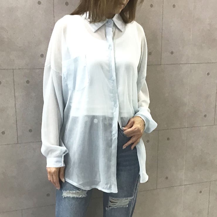 BLUE | 無地シアーシャツ | TAXI 