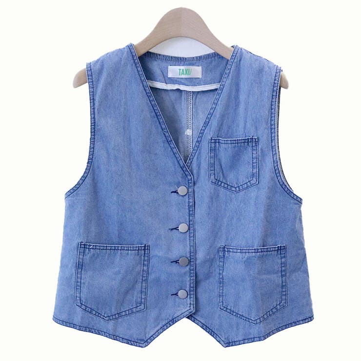 calee デニムベスト　デニム　総柄シャツ　3点セット デニムケミカル加工刺繍ベスト【12311-851-20】2024SS