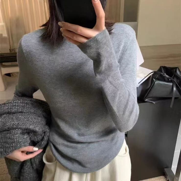 GREY | リブ長袖ピタニット | TAXI 