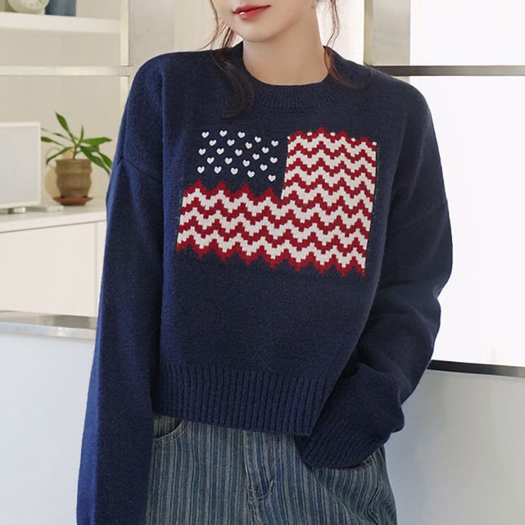 NAVY | 星条旗ジャガードニット | TAXI 