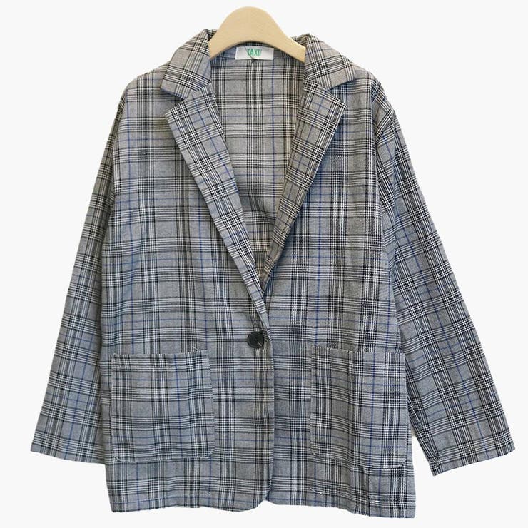 チェックシングルジャケット+ショートパンツセット[品番：TAXW0001097