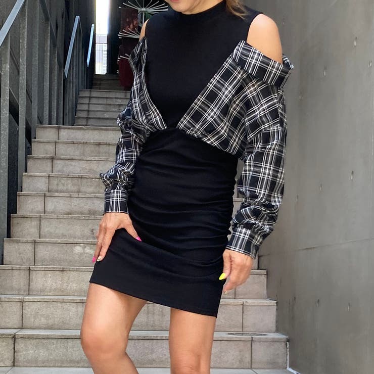 肩開き切替ミニワンピース | TAXI  | 詳細画像11 