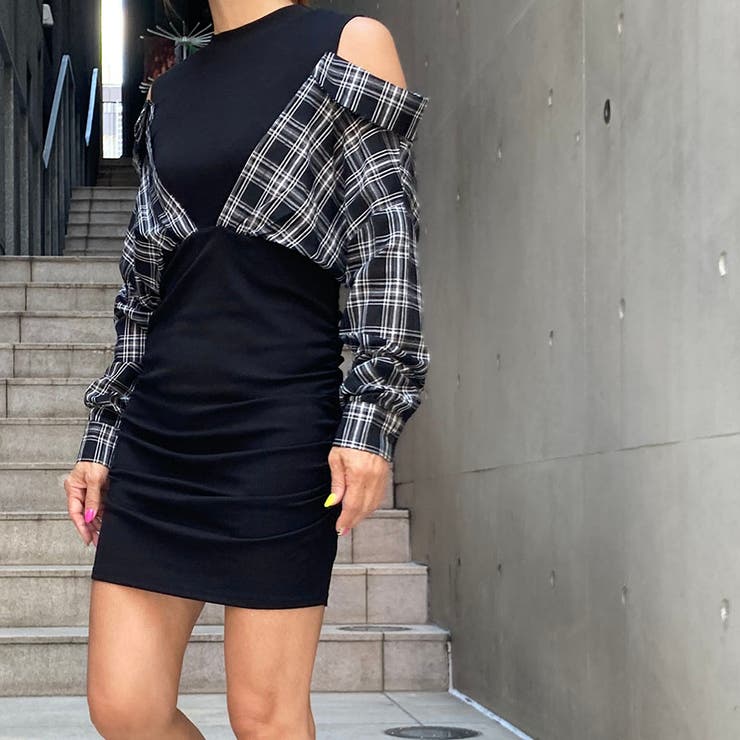 肩開き切替ミニワンピース | TAXI  | 詳細画像12 