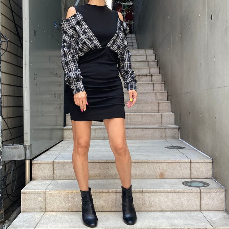 肩開き切替ミニワンピース | TAXI  | 詳細画像14 