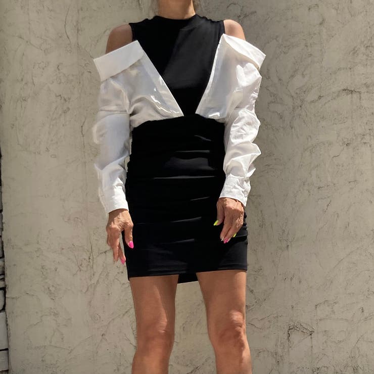 肩開き切替ミニワンピース | TAXI  | 詳細画像18 