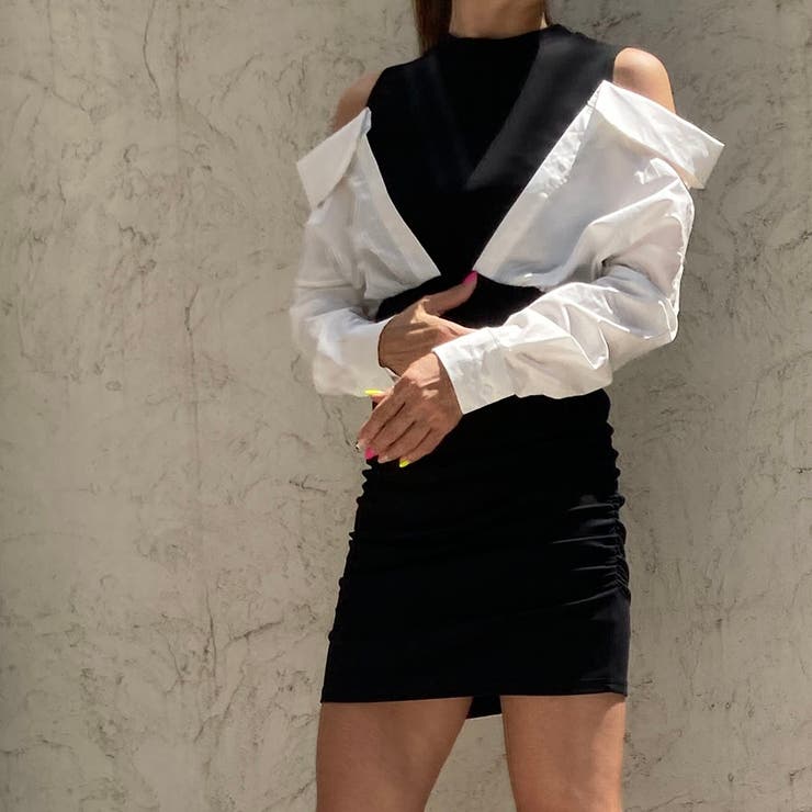 肩開き切替ミニワンピース | TAXI  | 詳細画像19 