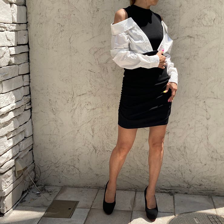 肩開き切替ミニワンピース | TAXI  | 詳細画像23 