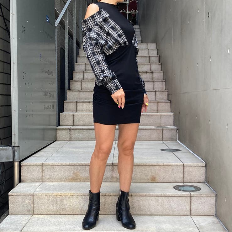 肩開き切替ミニワンピース | TAXI  | 詳細画像24 