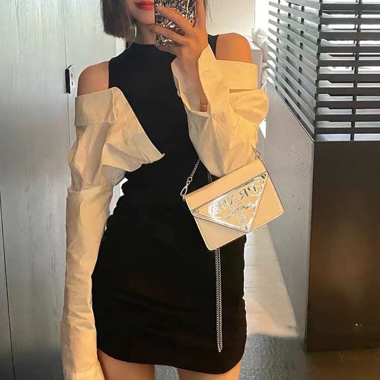 肩開き切替ミニワンピース | TAXI  | 詳細画像27 