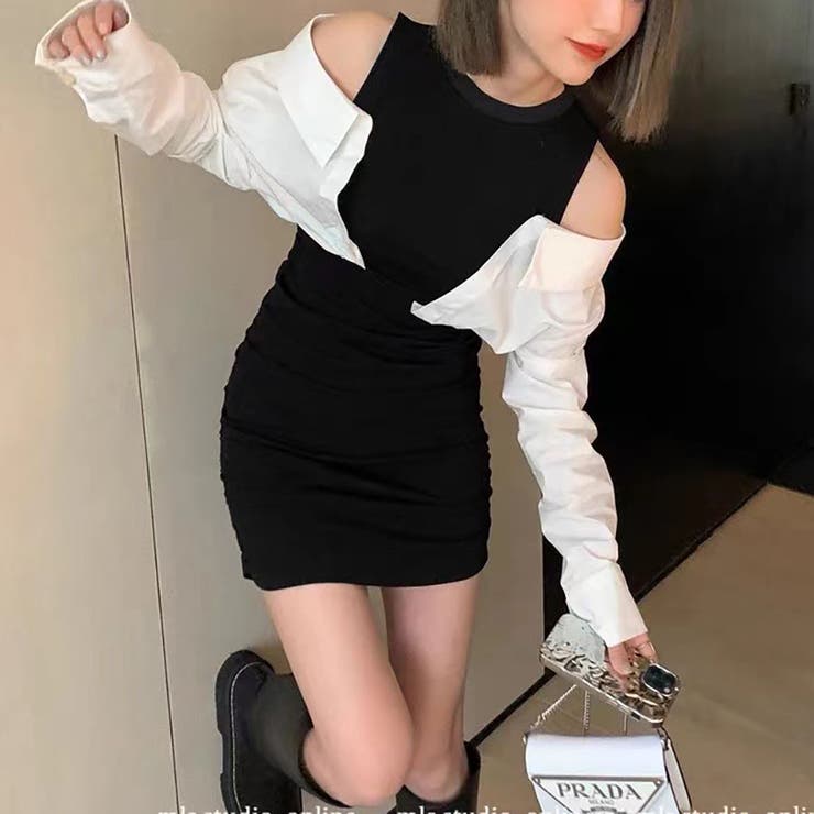 肩開き切替ミニワンピース | TAXI  | 詳細画像28 