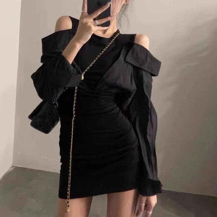 肩開き切替ミニワンピース | TAXI  | 詳細画像31 