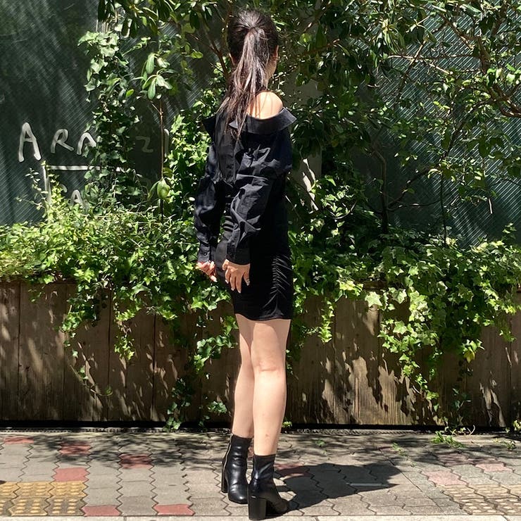 肩開き切替ミニワンピース | TAXI  | 詳細画像9 