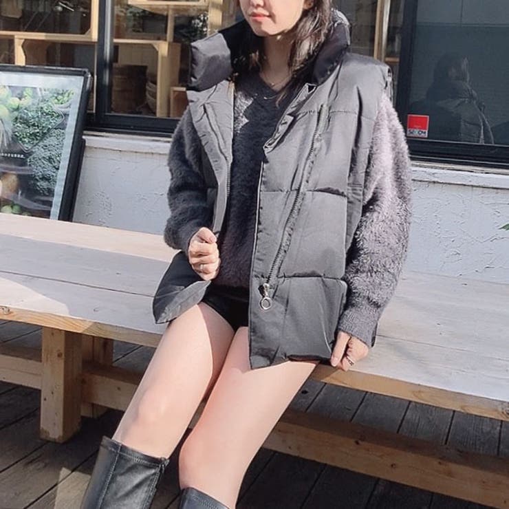 ビッグシルエット ダウンベスト 秋冬 軽量アウター[品番：TAXW0002423