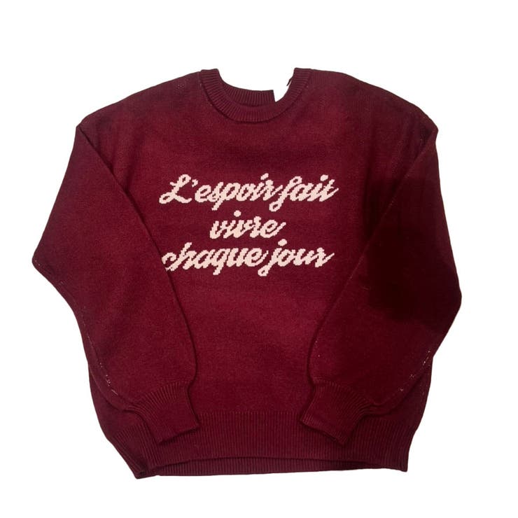 BORDEAUX | ロゴジャガードニットプルオーバー | TAXI 