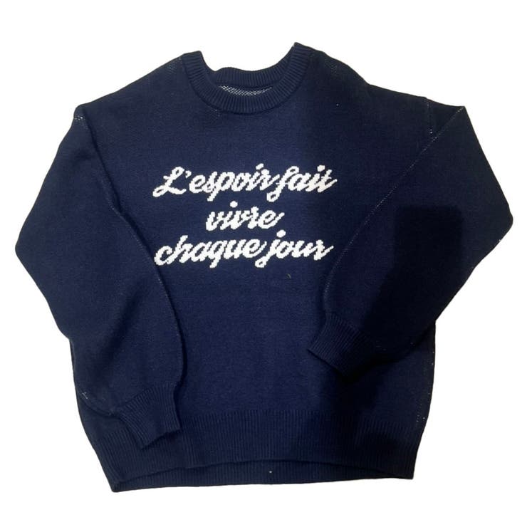 NAVY | ロゴジャガードニットプルオーバー | TAXI 