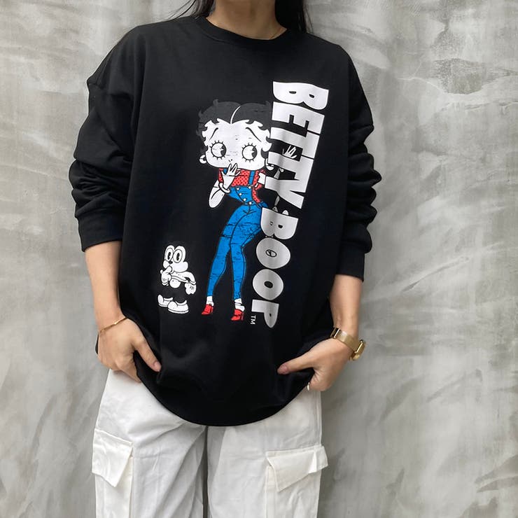 BLACK | Betty Boopスウェットプルオーバー | TAXI 