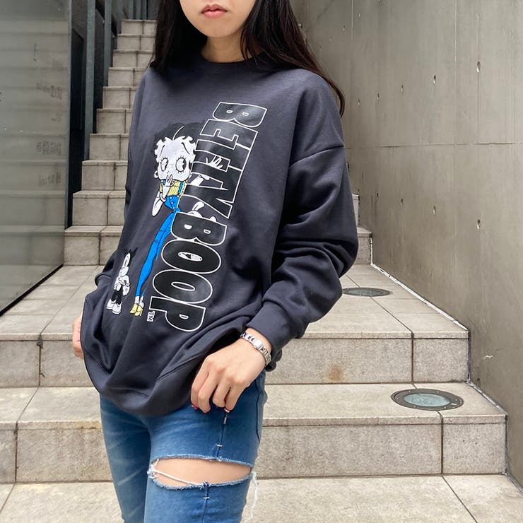 CHARCOAL GRAY | Betty Boopスウェットプルオーバー | TAXI 