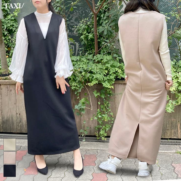 Vネックロングワンピース[品番：TAXW0002515]｜TAXI （タクシー