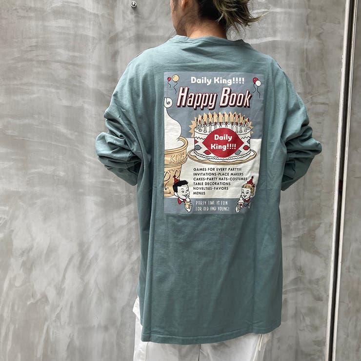 BLUE | HAPPY BOXプリント前後差ロンT | TAXI 