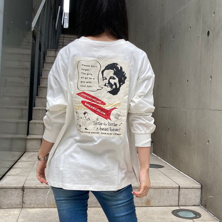 BREAKCREAMプリントスリット入りロンT | TAXI  | 詳細画像3 