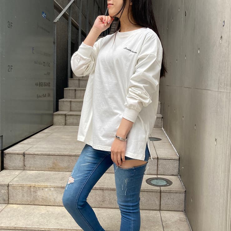 BREAKCREAMプリントスリット入りロンT | TAXI  | 詳細画像6 