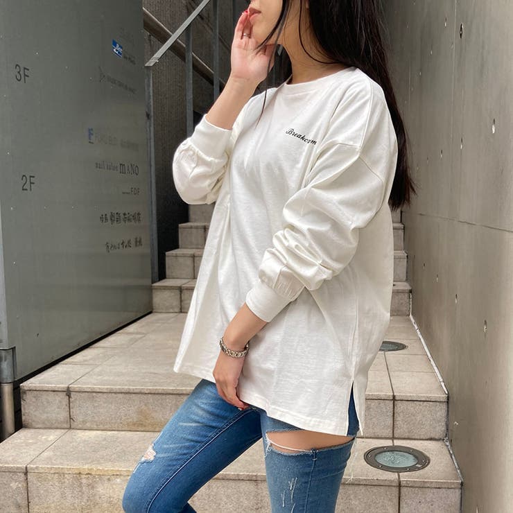 BREAKCREAMプリントスリット入りロンT | TAXI  | 詳細画像7 