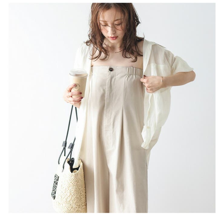 ベアトップ サロペット ワイド