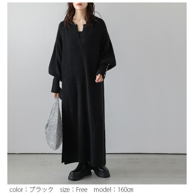 襟付き キーネック ローゲージニット | SUGAR BISKET | 詳細画像12 