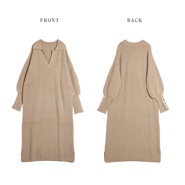 襟付き キーネック ローゲージニット | SUGAR BISKET | 詳細画像14 