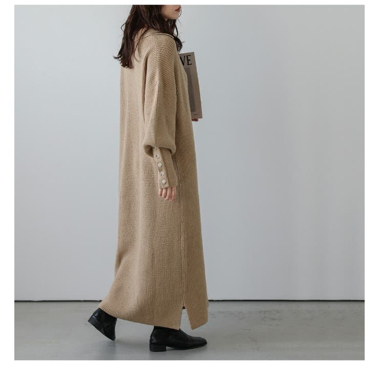 襟付き キーネック ローゲージニット | SUGAR BISKET | 詳細画像6 