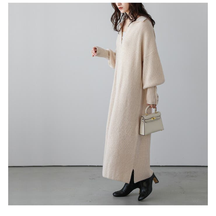 襟付き キーネック ローゲージニット | SUGAR BISKET | 詳細画像8 