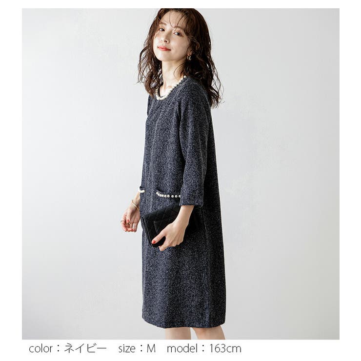 SugarツイードワンピースブラックMサイズ