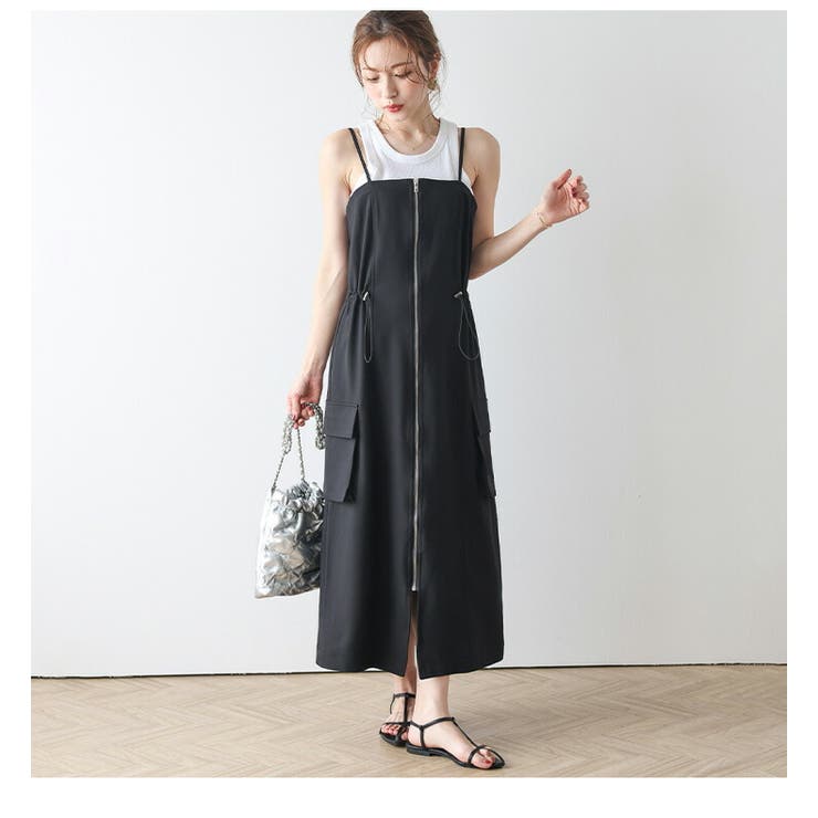 フロントジップ キャミ ワンピース[品番：SGBW0001684]｜SUGAR