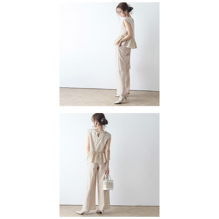sorte cuff セットアップ 綿麻 コットンリネン ダブルガーゼ ベージュ sorte cuff セットアップ 綿麻 コットンリネン ダブルガーゼ