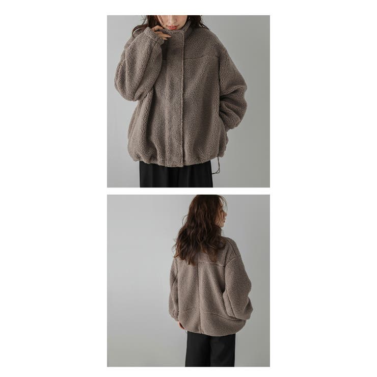 スタンドネック ボアジャケット 比翼仕立て[品番：SGBW0001896]｜SUGAR