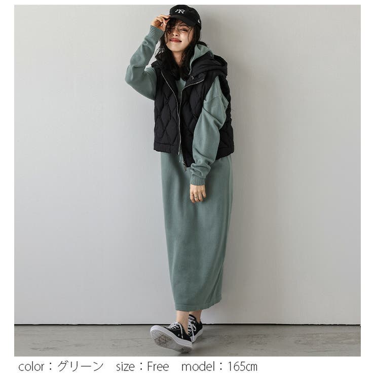 ニットワンピース ワンピース フーディーワンピ[品番